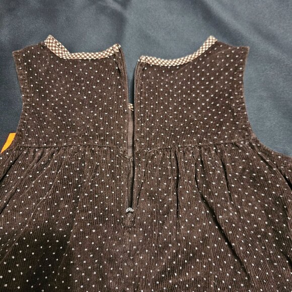 Brown Polka Dot Bonnie Jean Girls Dress Size 4T With Colorful Turkey Bow Design - Picture 4 of 11
